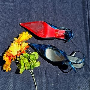Blue Pointed Toe High Heels